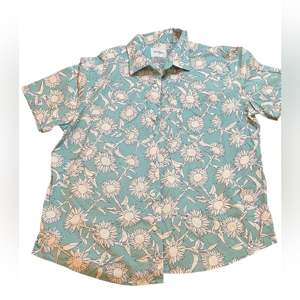 Men’s Goodfellow & Co Green and White Casual Button Down Shirt